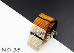 Men's Knit Retro Leisure Striped Tie Fashion 6cm Narrow Slim Neck Ties For Men Skinny Woven Designer Cravat