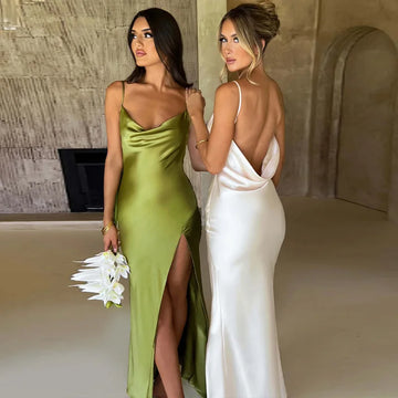 Summer Backless Slim Fit Slit Suspender Dress Fashionable Sexy New Arrival Women's Clothing 2026