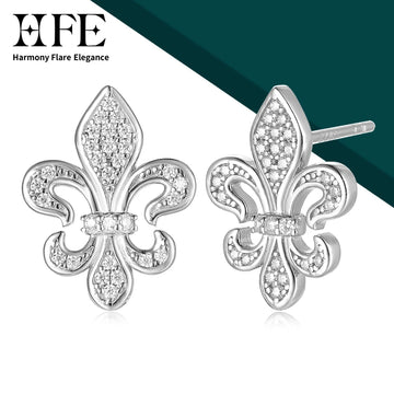 HFE 925 Sterling Silver Earrings High Quality Moissanite Inlay Hypoallergenic Niche Design Gothic Style Unisex Earrings