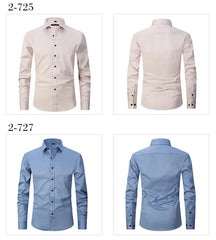 New High Quality 6XL Large Autumn/Winter Social Men's Shirt Long Sleeve Fashion No Iron Business Casual Pure White