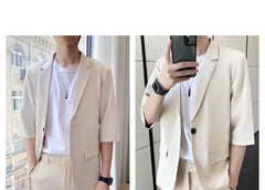 2022 Summer Business Casual Men's Suit Pants Set Loose Jacket Blazer Trousers Two Piece Set Office Professional Suit Tracksuit