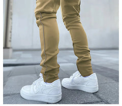 Mens Brand Gym Joggers Cargo Pants Multi-Pocket Reflect Straight Sports Fitness Casual Clothing Fashion Trousers Sweatpants