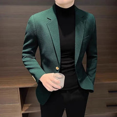 Black Male Blazer Coat Thin Men's Suit Jackets Dress Business Slim Fit Fashion 2024 Luxury Designer New in Clothing