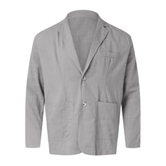 Autumn New Casual Cotton And Linen Safari Suits For Men Clothing Solid Color Blazers Men Jackets Oversize Men'S Suit Jackets