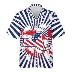 USA California Virginia Michigan Map Flag Graphic Shirts For Men Clothes America Florida Patriotic Lapel Blouse Male Shirt Tops