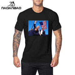 NADANBAO Trump Fight for Donald Trump Not Today Printing T-Shirt Fashion Cotton O-Neck Short Sleeve Casual Women's T Shirt