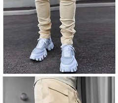 Mens Brand Gym Joggers Cargo Pants Multi-Pocket Reflect Straight Sports Fitness Casual Clothing Fashion Trousers Sweatpants