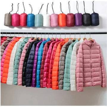 New Women Thin Down Jacket White Duck Down Ultralight Jackets Autumn Winter Puffer Jacket Warm Coats Portable Female Outwear
