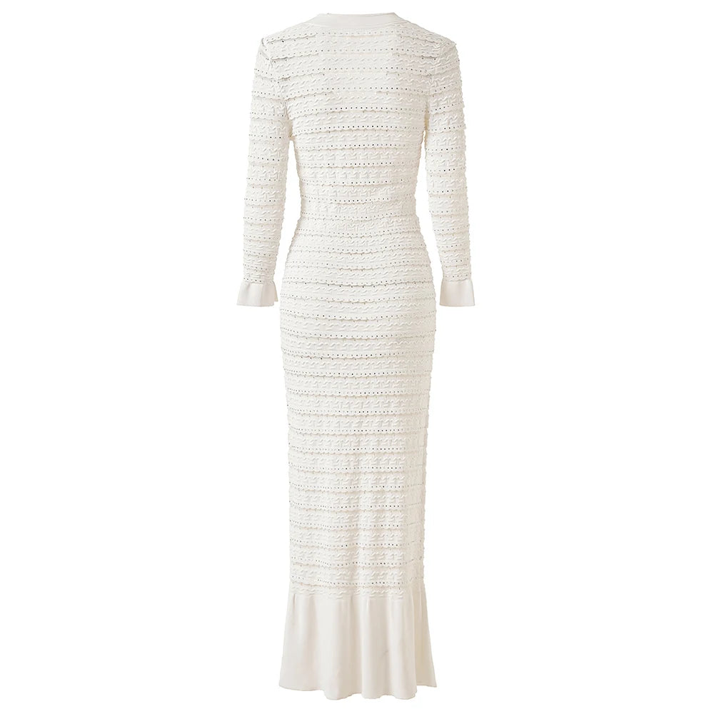 2025 new spring socialite light luxury fashion BlingBling dress knitted skirt