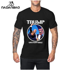 NADANBAO Trump Fight for Donald Trump Not Today Printing T-Shirt Fashion Cotton O-Neck Short Sleeve Casual Women's T Shirt