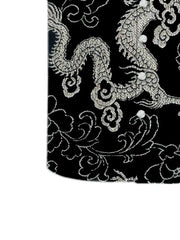 Men's Summer Fashion Dragon Print Short Sleeve Button Down Shirt S-3XL Plus Size Chinese Dragon Style Streetwear Overshirt Tops