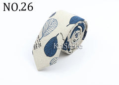 Novelty Cartoon Linen Tie For Men Cute Cat Polar Bear Waves Pattern Skinny Necktie For Men Women Casual Party Slim Cravat Gift