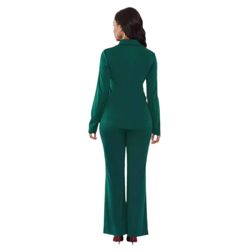 Solid Color Blazer Professional Women's Suit Set 2025 Autumn Winter New Fashion Slim-fit One Button Suit Pants Office 2piece Set
