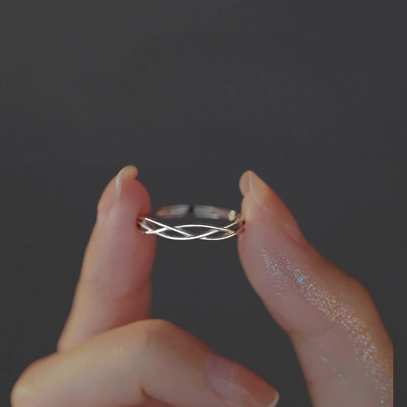 Cute Charm Designer 925 Sterling Silver Hollowed Adjustable Rings for Women Girl Exquisite Jewelry Accessories Gifts Colorfast