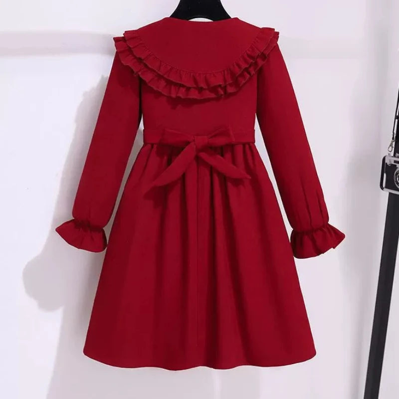 New Year's Clothing Red Cheongsams Girls Casual Dresses Vestidos Baby Girl Dress Costume Kids Stage Robe Fille Qipao Children