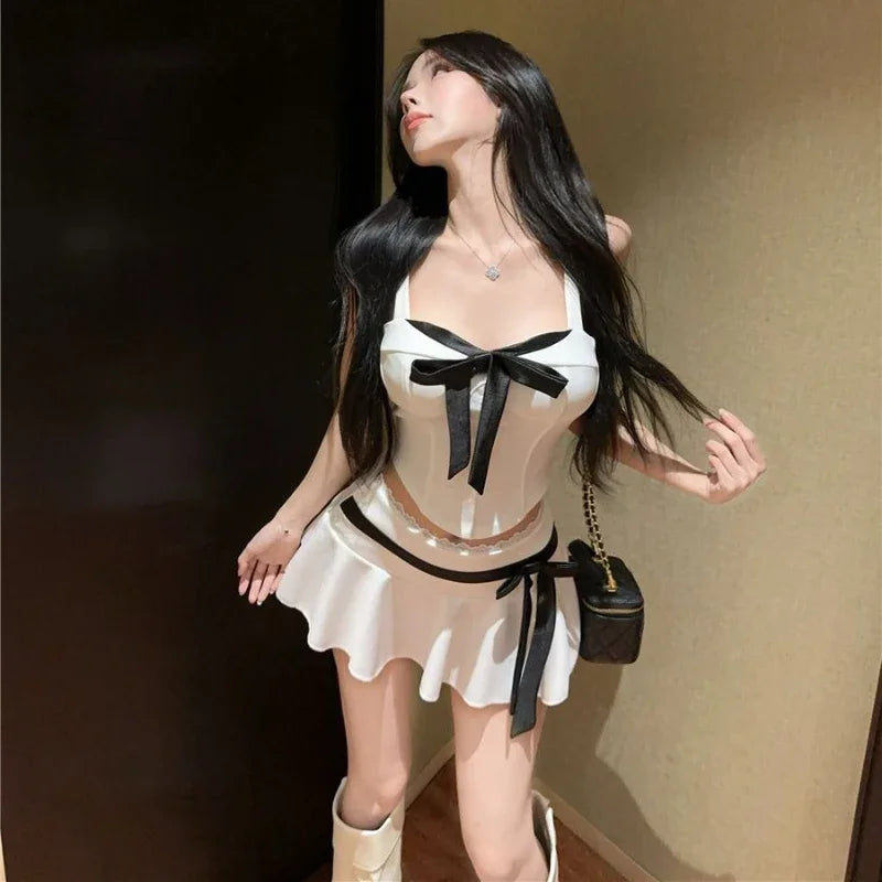 Party Women's Two Skirt Piece Set Chic and Elegant Vacation 2025 Vintage Clothing Luxury New Arrivals Y2k Clothes Female Outfits