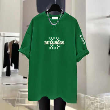Women's Clothing Chic Letter Print Short Sleeve Tshirt Summer Casual Loose Pure Cotton Top Tee Lady All-match Y2k Basic Pullover