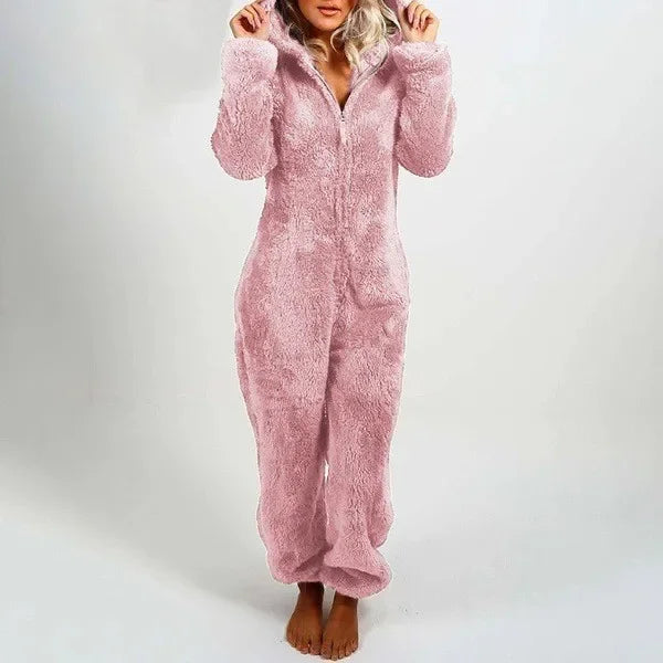 Hot Sale Of The Season Autumn Winter Thickened Fleece Women's Onesie Pajamas with Hat Casual Style Comfortable Soft Fabric Chine