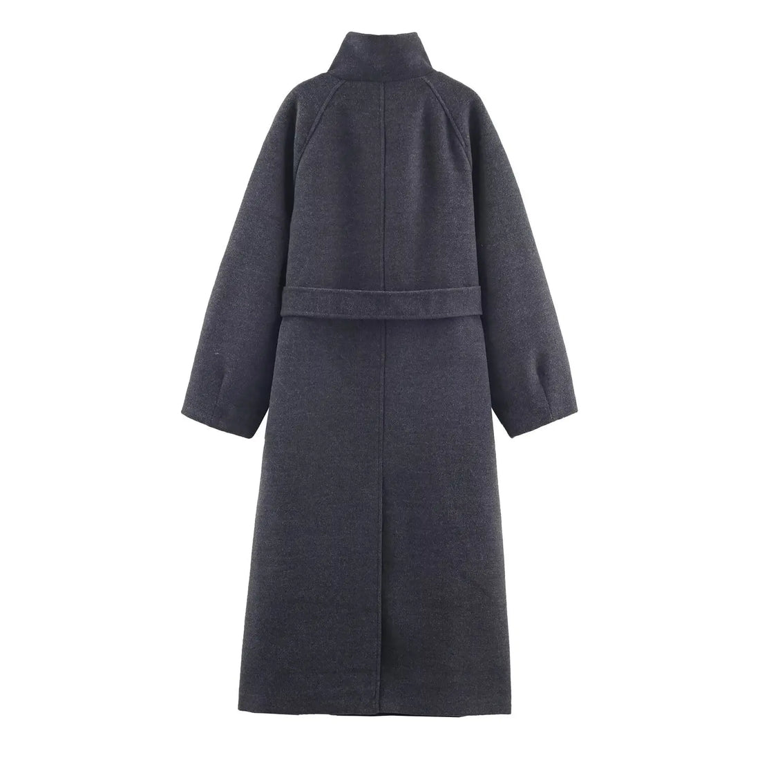 Fashionable Long Coat with Stand Collar And Belt Autumn New Arrival Women's Woolen Outerwear Comfortable Casual Korean Style