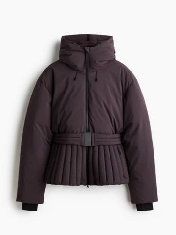 Belted Chic Hooded Cotton Coat Women Casual Full Sleeve Stand Collar Zipper Short Skiwear 2026 Lady Winter Sport Puffer Jacket