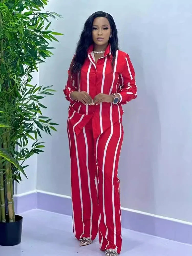 Wmstar Two Piece Sets Women Wholesale Striped Pants Sets Casual Tracking Matching Suit Long Sleeve Fall Women's Clothing 2025