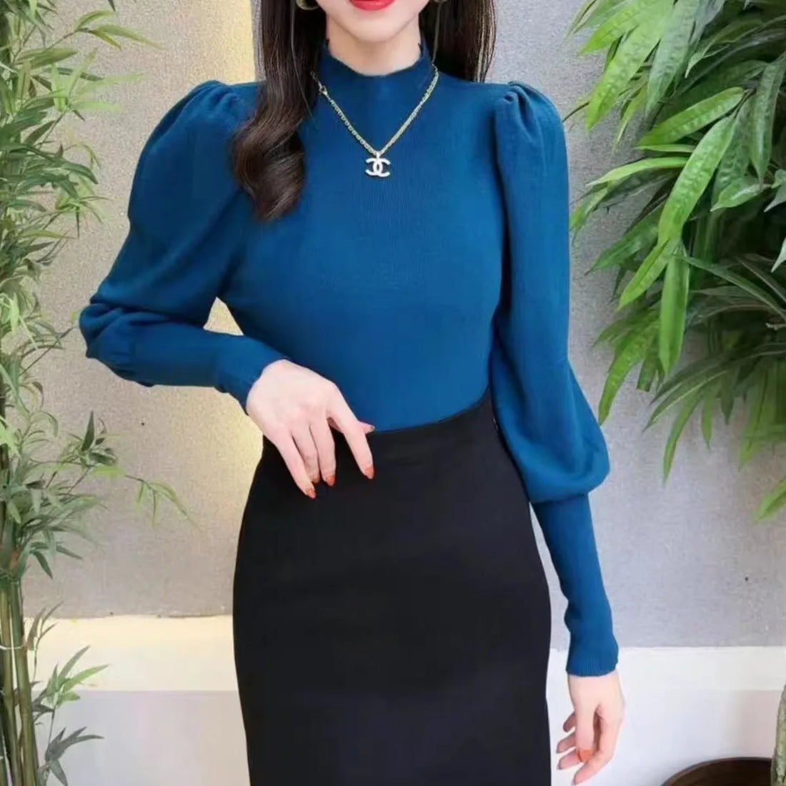 Knitted Sweater Women Pullovers New Long Sleeve Stand Collar Knit Sweater Pullover Women Tops Sweaters Sueters De Mujer Q1018