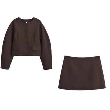 BM&MD&ZA2024 autumn and winter new women's clothing loose versatile fashion balloon version shape jacket skirt suit