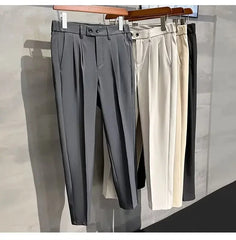 2023 New Straight-leg Casual Suit Pants Trendy Versatile Loose-fit Smalltrousers Ninemile Drop Feeling