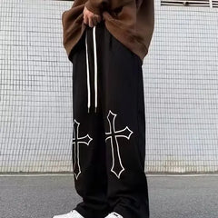 Spring and summer relaxed casual pants men and women's fashion brand 2024 new straight leg casual pants i trend mopping pants