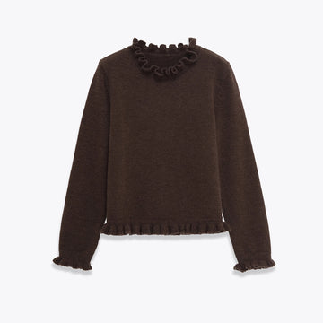 HKAZ new autumn products Women's versatile casual fashion commuting layered decorative round neck long-sleeved sweater