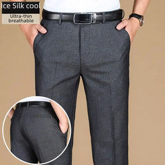 Casual Trousers For Middle-aged Elderly Men Lightweight Summer Style Straight-leg Father Pants Outerwear