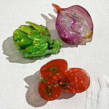 New Design Acrylic Lettuce Onion Tomato Shape Hair Clip Claw For Women Girls Creative Funny Printed Geometric Hair Accessories