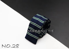 Men's Knit Retro Leisure Striped Tie Fashion 6cm Narrow Slim Neck Ties For Men Skinny Woven Designer Cravat