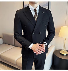 2024 Spring New Ins British Style (suit + Trousers) Trend Slim-fit Business Gentleman Men's Suit Suit Large Size Two-piece Set