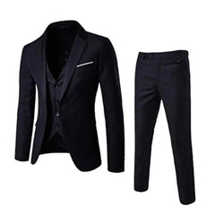 Men Formal 2 Pieces Suit Set Fashion New Boutique Business Dress Wedding Groom Suit Coat Blazers Trousers Suits Clothing Sets