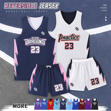 Men's Two-sided Basketball Jersey Sets Quick Dry Basketball Uniform Custom Man Children AdultsBasketball Training