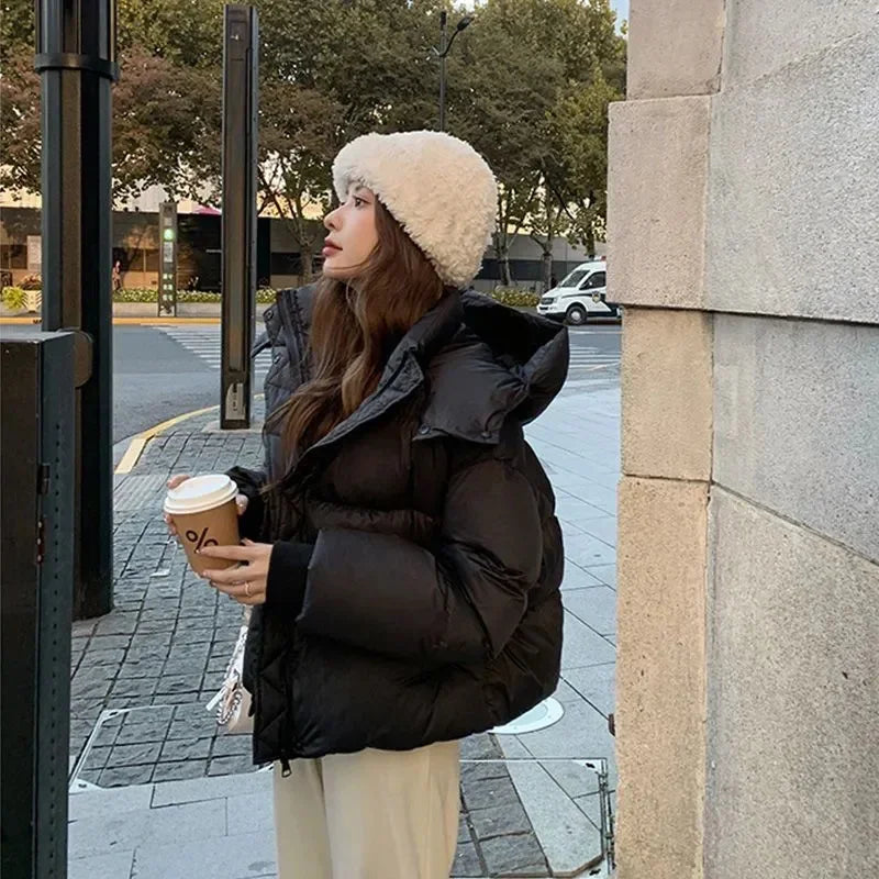 Ladies Short Down Cotton Jacket Women Winter Coat Jackets Warm Down Cotton Parkas New Fashion Hooded Loose Lady Bread Coats
