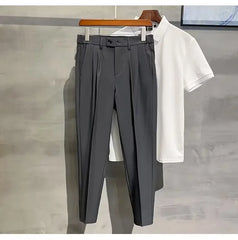 2023 New Straight-leg Casual Suit Pants Trendy Versatile Loose-fit Smalltrousers Ninemile Drop Feeling