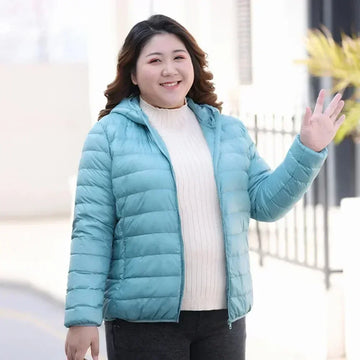 2024 Plus Size 7xl 6xl 5xl Fall Women's Lightweight Down Coats Hooded Jackets Autumn Water-Resistant Packable Winter Warm Female