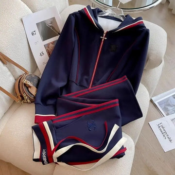 Fashionable Casual Sportswear Set Women's Spring 2025 Autumn New Arrival Hoodie Straight Leg Pants Two Piece Set High End
