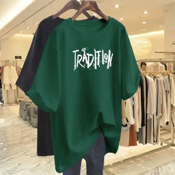 Summer New Fashion All-match Letter Print T-shirt Women Clothing Casual Loose Pure Cotton Short Sleeve Pullover Lady Vintage Top